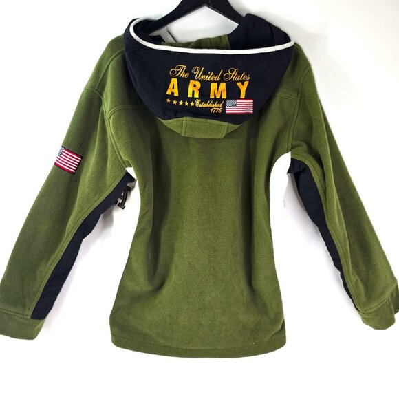 Bradford Exchange Green Army Hooded Fleece Jacket - Picture 6 of 8